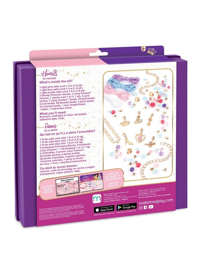 ميك إت ريل - مجموعة صنع أساور سحرية من Disney Princess X Juicy Couture Hearts Of Fashion - مجموعة صنع أساور سحرية من صنعك باستخدام سحر Disney & Juicy Couture - مجموعة خرز فنية وحرفية للفتيات والمراهقات - 6 أساور - للأعمار من 8 سنوات فما فوق - Image 2