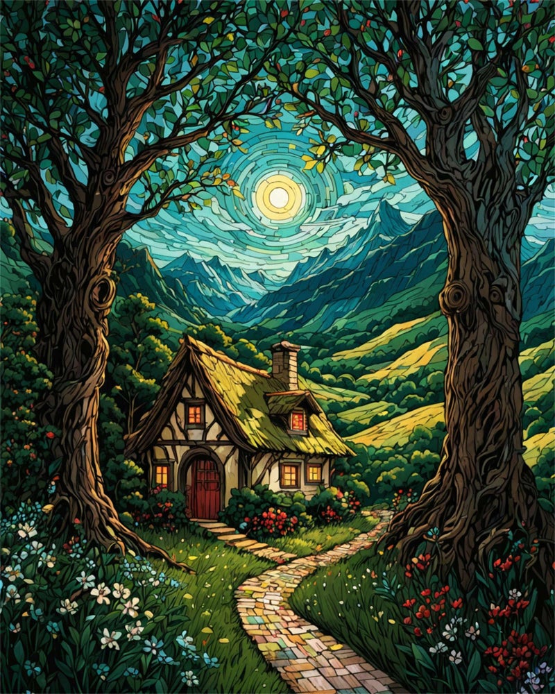 ldazao Landscape Paint By Numbers Kit for Adults Beginner Moon Forest Adult Paint By Number Kits On Canvas Adults PaintByNumber DIY Oil Painting Kits for Gift Wall Decor 16x20 Inch - Image 2