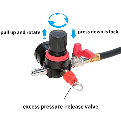 DPTOOL Turbo System Leakage Tester Turbocharger Air Pressure Guage Cooling System Intercoolers Radiators Hose Leaks Test with Regulator Manual Valve 1.38''-3.54'' - Image 5