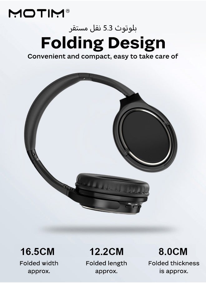 Motim Wireless On Ear Bluetooth Headphones, Foldable Design Headphones, Noise Cancelling, 15H Playtime, Hi-Res Audio, Pure Bass, Lightweight and Comfortable  - Image 3