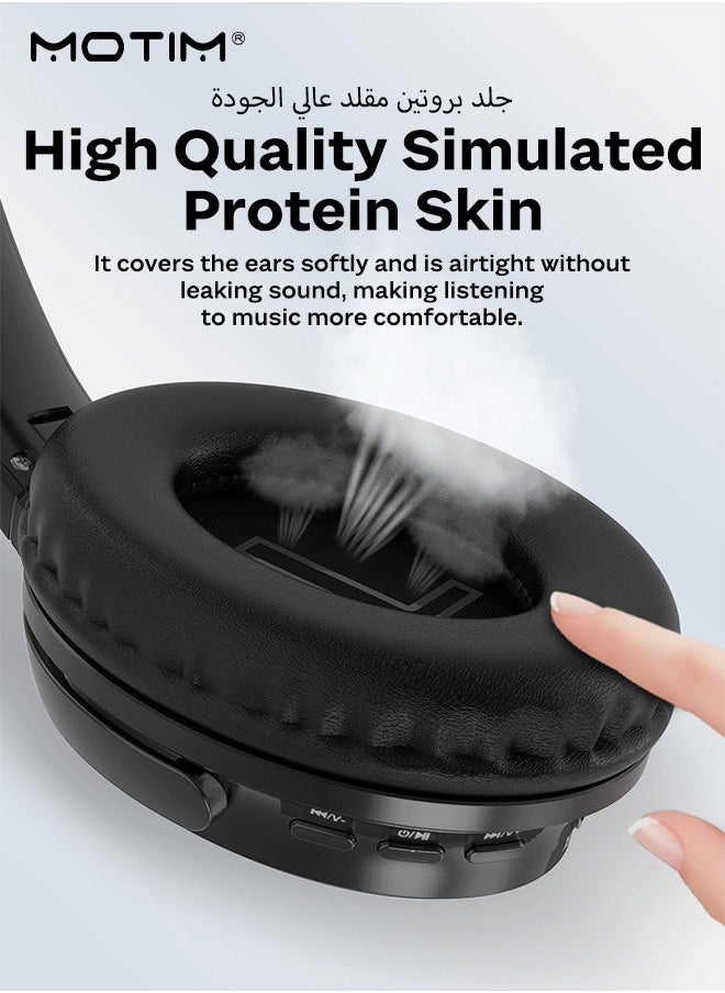 Motim Wireless On Ear Bluetooth Headphones, Foldable Design Headphones, Noise Cancelling, 15H Playtime, Hi-Res Audio, Pure Bass, Lightweight and Comfortable  - Image 5