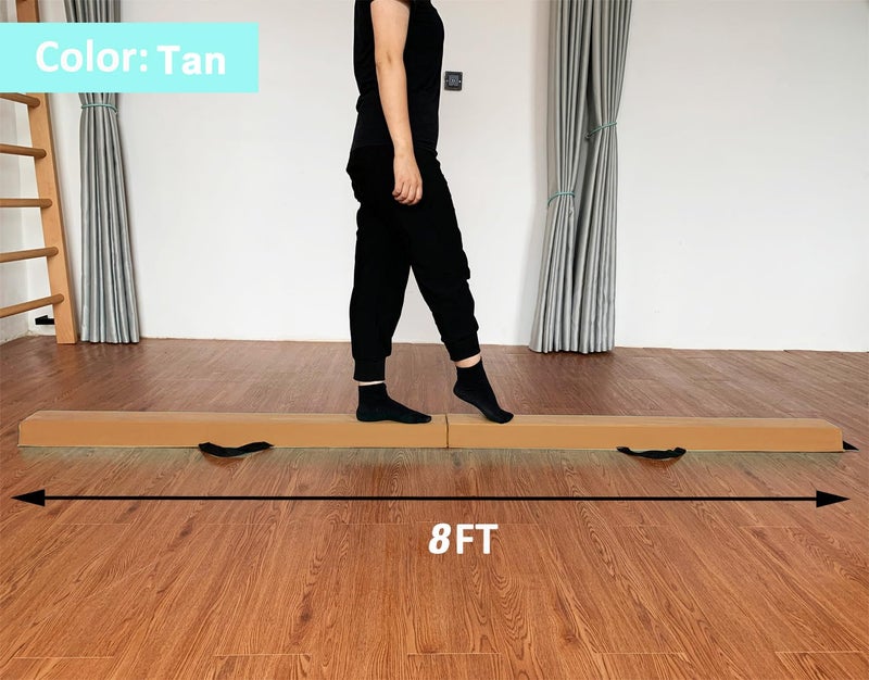Marfula 6 FT / 8 FT / 9 FT Folding Gymnastics Beam Foam Balance Floor Beam - Extra Firm - Suede Cover - Anti Slip Bottom with Carry Bag For Kids/Adults Home Use - Image 4