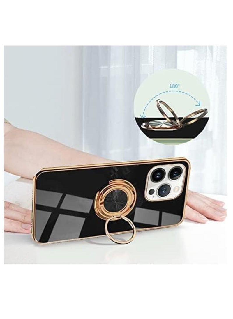 Raxoom Luxury Silicone TPU Shockproof Ring Holder Kickstand Slim Plated Phone Case Cover designed for iPhone 12 Pro Max - Image 4