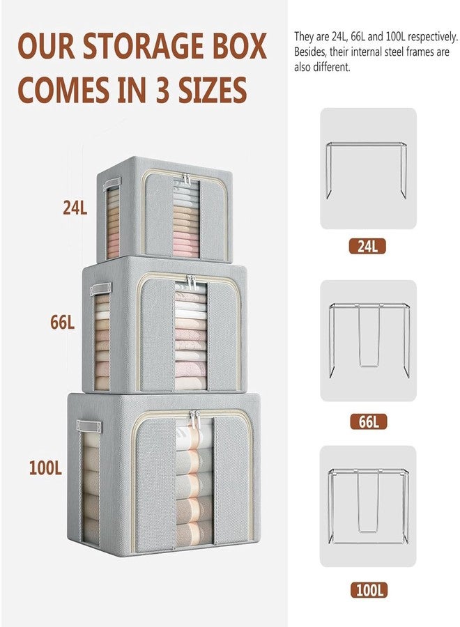 SHOPING NOW Shopping Now Foldable Clothes Storage Organizer Box 66L Saree Wardrobe Basket with Clear Window Top Open Design Ideal for Shirts Blankets and Closet Storage - Image 5