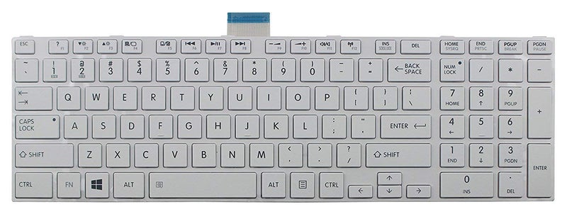WISTAR Laptop Keyboard Compatible for Toshiba Satellite C50 C50D C55 C55D C55T C50dt C50dt-A C55dt C55dt-a C55D-A A5333 A5107 A5355 A5310 A5249 9Z.N7TSU.001 C50-A US (White) - Image 4