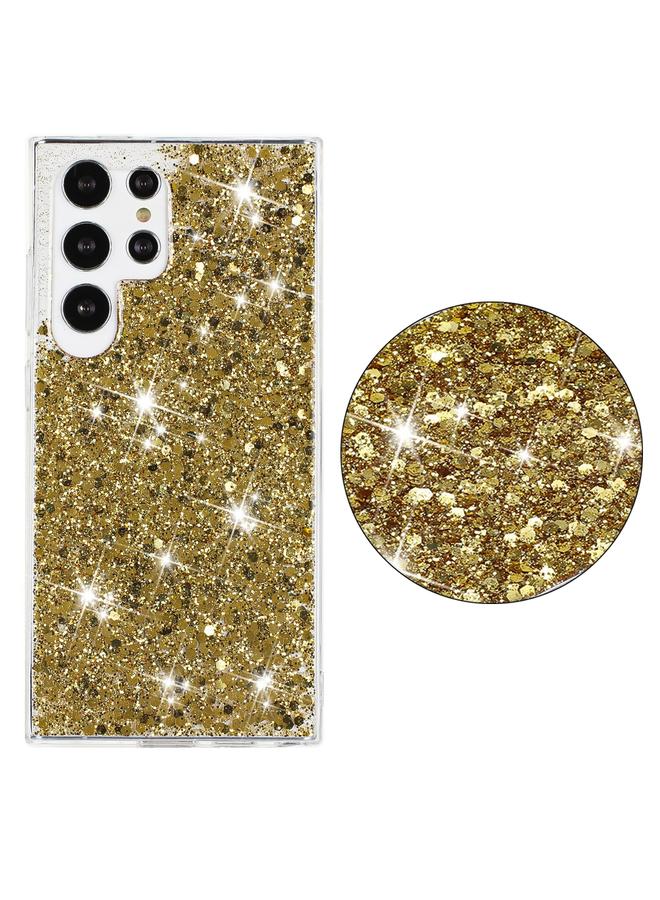 S-TOP Case For Samsung Galaxy S23 Ultra 5G Transparent Frame Glitter Powder TPU Phone Case - Image 2
