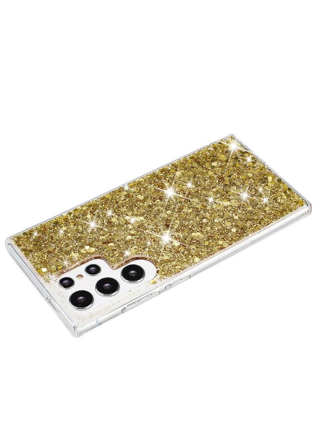 S-TOP Case For Samsung Galaxy S23 Ultra 5G Transparent Frame Glitter Powder TPU Phone Case - Image 3