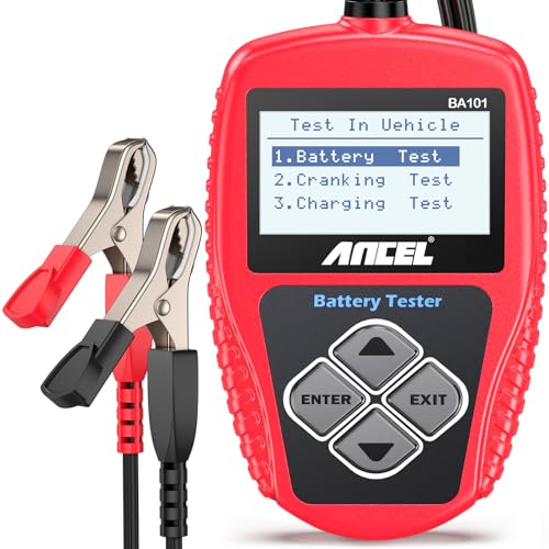 Ancel ANCEL BA101 Car Battery Tester, 12V Digital Automotive Alternator Meter Diagnostic Tool,100-2000 CCA Load Capacity, Charging & Cranking Analyzer for Truck, Boat, RV, Marine Vehicle, and More - Image 1