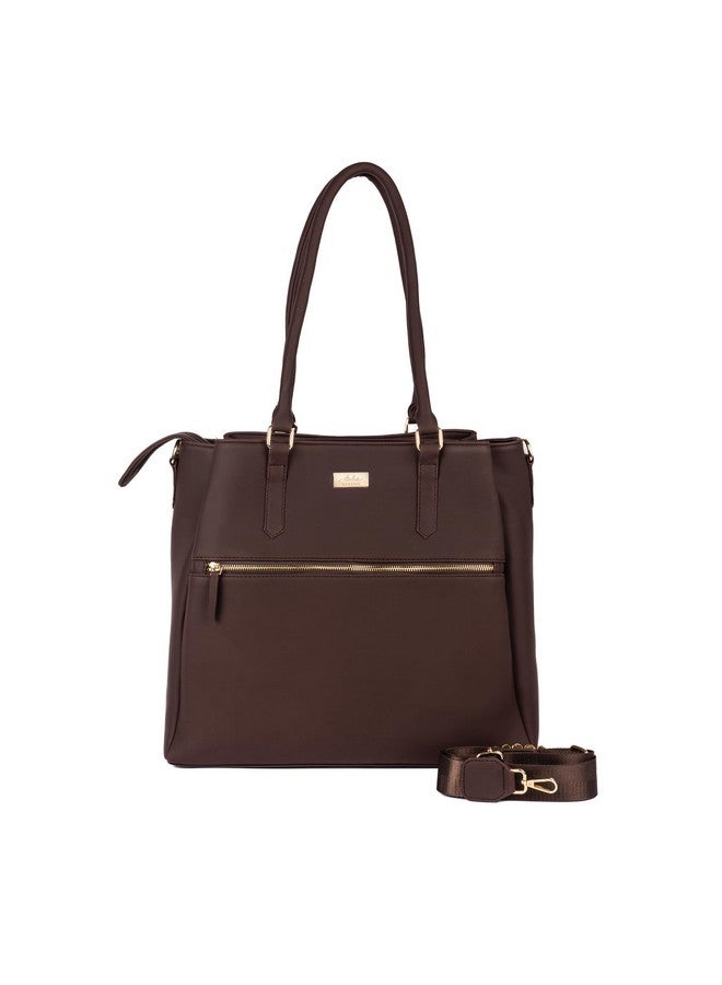 Strokes by Namrata Mehta Aspire Tote Bag | Fits 16" Laptop | Vegan Leather (Mahogany Mystique) - Image 5