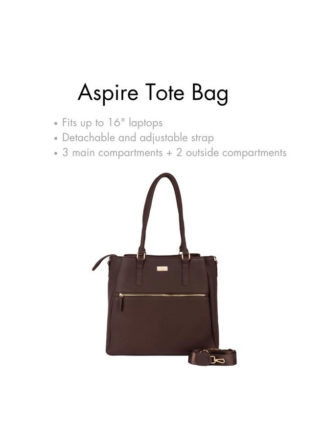 Strokes by Namrata Mehta Aspire Tote Bag | Fits 16" Laptop | Vegan Leather (Mahogany Mystique) - Image 3