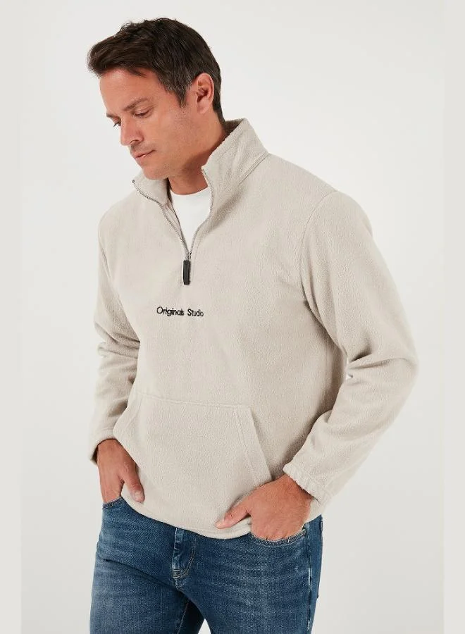 Buratti  Buratti Regular Fit Half-Zip Stand-Up Collar Soft Textured Sweatshirt Men's SWEAT 59060661 for Men | Best Price UAE