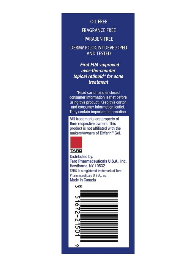 Taro Adapalene 0.1% Acne Treatment Gel Paraben Free (0.5Oz) - Image 4