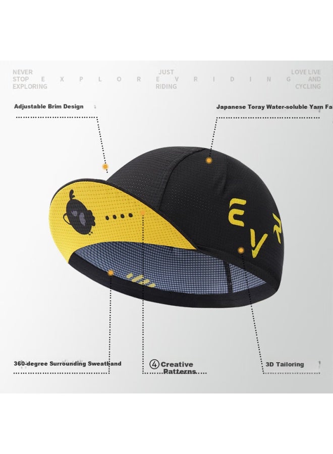Evr Cycling Cap Summer Antibacterial Sweat-Absorbing Lightweight Breathable Quick-Drying Cycling Helmet Liner Cap Black One Size - Image 2