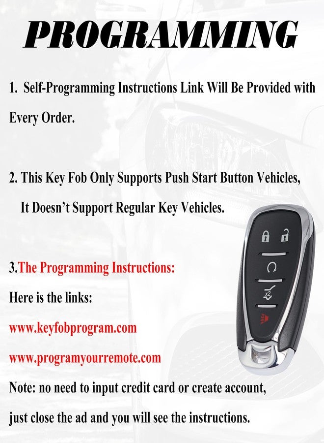 SUPALAND Key Fob Replacement Fits for Chevrolet Equinox 2016 2017 2018 2019 2020 2021 2022 2023 2024 Chevy Equinox Keyless Entry Remote Control HYQ4AS HYQ4AA 13522875 315MHz - Image 5
