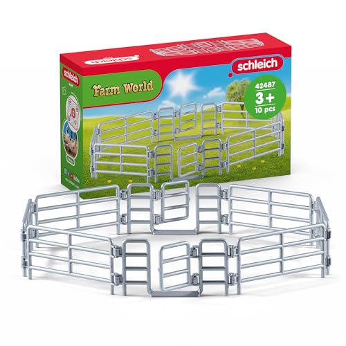 Schleich Farm World Corral Fence with Gate Toy Accessory Highly Detailed and Durable Farm Animal Toy Accessory Fun and Educational Play for Boys and Girls Gift for Kids Ages 3 Small - Image 1
