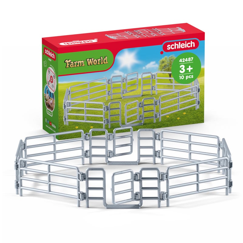 Schleich Farm World Corral Fence with Gate Toy Accessory Highly Detailed and Durable Farm Animal Toy Accessory Fun and Educational Play for Boys and Girls Gift for Kids Ages 3 Small - Image 2