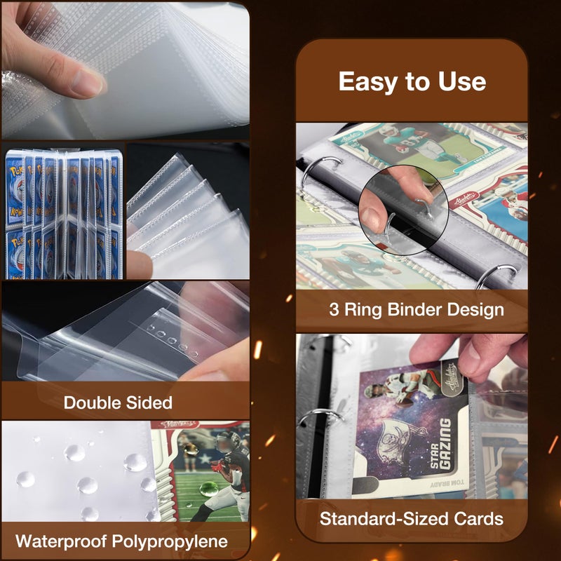 RONMONG Football Card Binder,2025-2026 Sports Trading Card with Sleeves Holder Album,440 Pockets Rugby Card Holder Sheets Display Storage Protectors for Collectors Boys and Girls Gift - Image 4