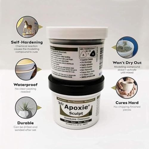 Aves Apoxie Sculpt - 2 Part Modeling Compound (A & B) - 1 Pound, Apoxie Sculpt for Sculpting, Modeling, Filling, Repairing, Simple to Use and Durable Self-Hardening Modeling Compound - Brown - Image 3