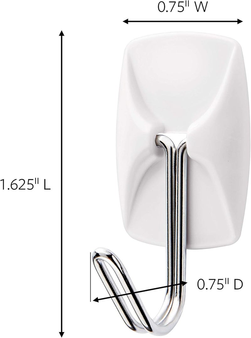 Command Small Wire Toggle Hooks, Damage Free Hanging Wall Hooks with Adhesive Strips, No Tools Wall Hooks for Hanging Organizational Items in Living Spaces, 16 White Hooks and 24 Strips - Image 2