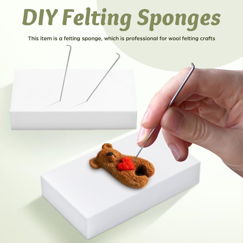 FOMIYES 8pcs High Density Sponge Block Wooden Needle Holder Wool Felting Foam Needle pin Cushion mat Ornament Crafts Hand Embroidery Supplies Felting Materials Shrink Film White Foam Board - Image 3