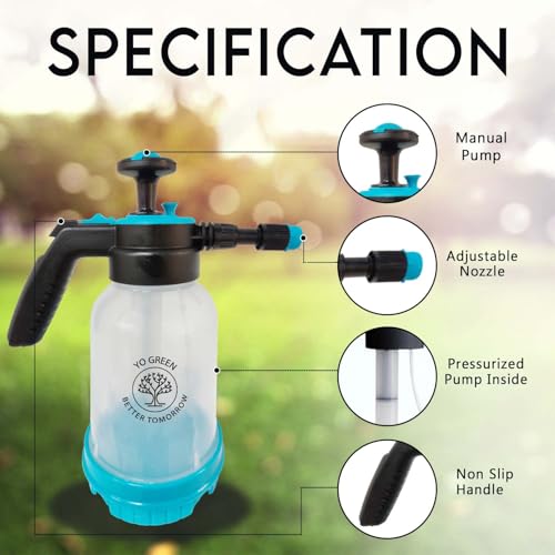 Yo Green 2L Spray Pump for Plants | Garden Sprayer with Adjustable Nozzle | Plastic Water Spray Bottle for Gardening | Leak-Proof Plant Watering Pump, Easy-Fill Water Sprayer (SMART PRO 2 Liter) - Image 3