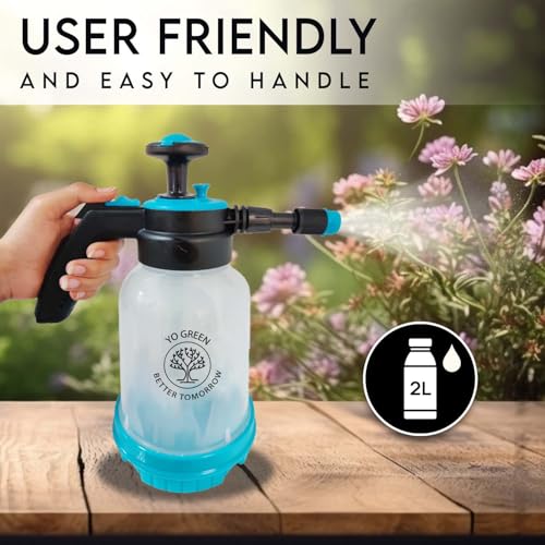 Yo Green 2L Spray Pump for Plants | Garden Sprayer with Adjustable Nozzle | Plastic Water Spray Bottle for Gardening | Leak-Proof Plant Watering Pump, Easy-Fill Water Sprayer (SMART PRO 2 Liter) - Image 2