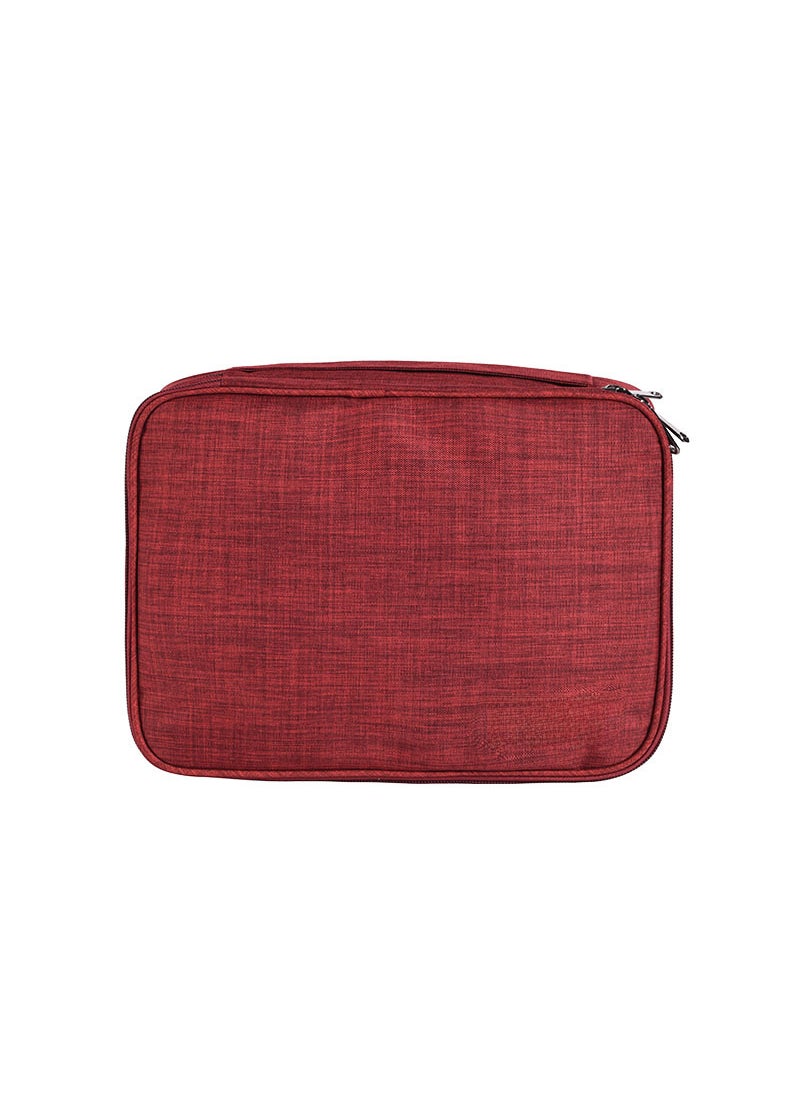Generic - Korean Triple-Layer Gadget Organizer Bag Wine red - Image 1