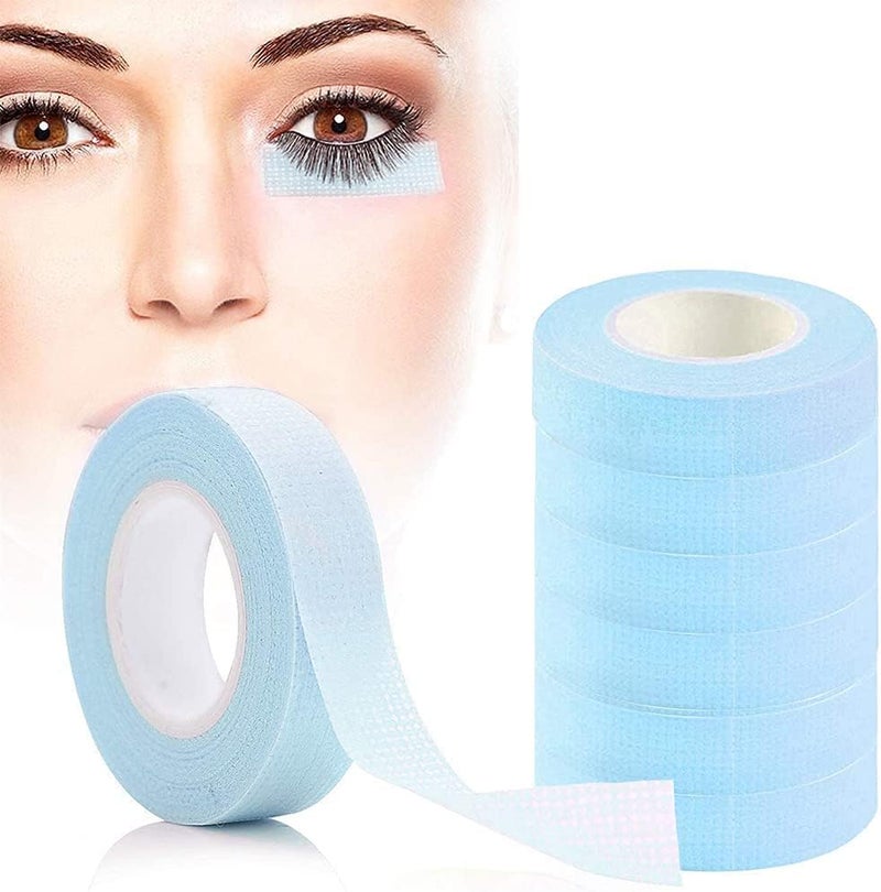 Eyelash Tape, Adhesive Lash Extension Tape Breathable Micropore Fabric Tape Lash Extensions Supplies for Eyelash Lint Free False Lash Extension Supplies, 6 Rolls - Image 2