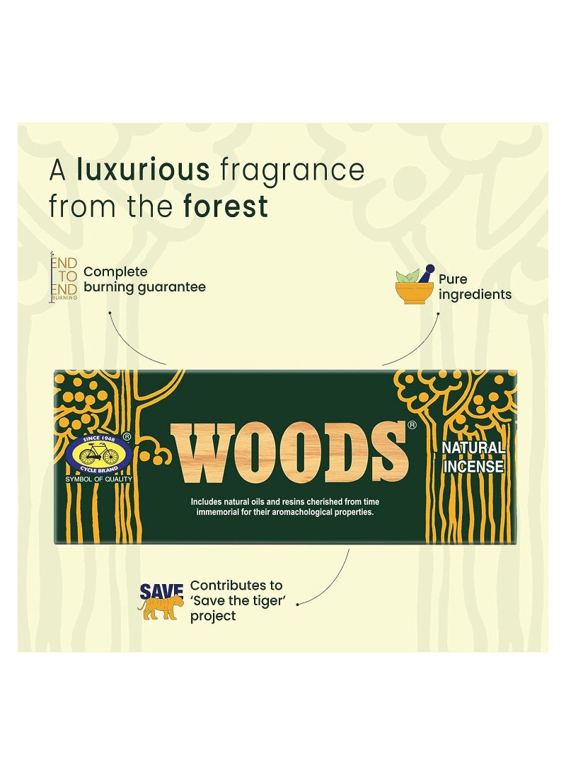 CYCLE Cycle Pure Woods Natural Agarbatti with Woody, Sandal-Amber Fragrance, Long-Lasting Incense Sticks for Divine and Special Puja Experience PACK OF 2  - Image 2
