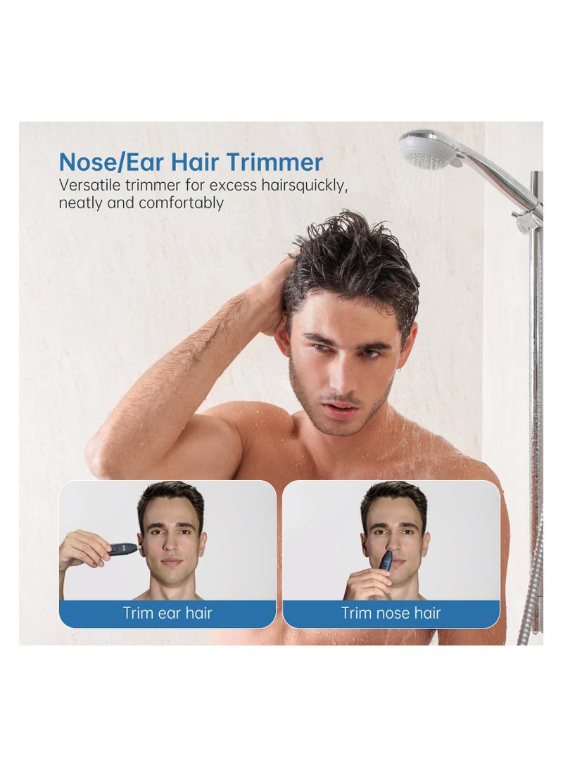 SYOSI Nose Hair Trimmer for Men, Electric Nose Trimmer with LED Light Digital Display IPX7 Waterproof Professional Painless USB Rechargeable Battery Trimmers Dual Edge Blades Motor Hair Trimmer  - Image 2