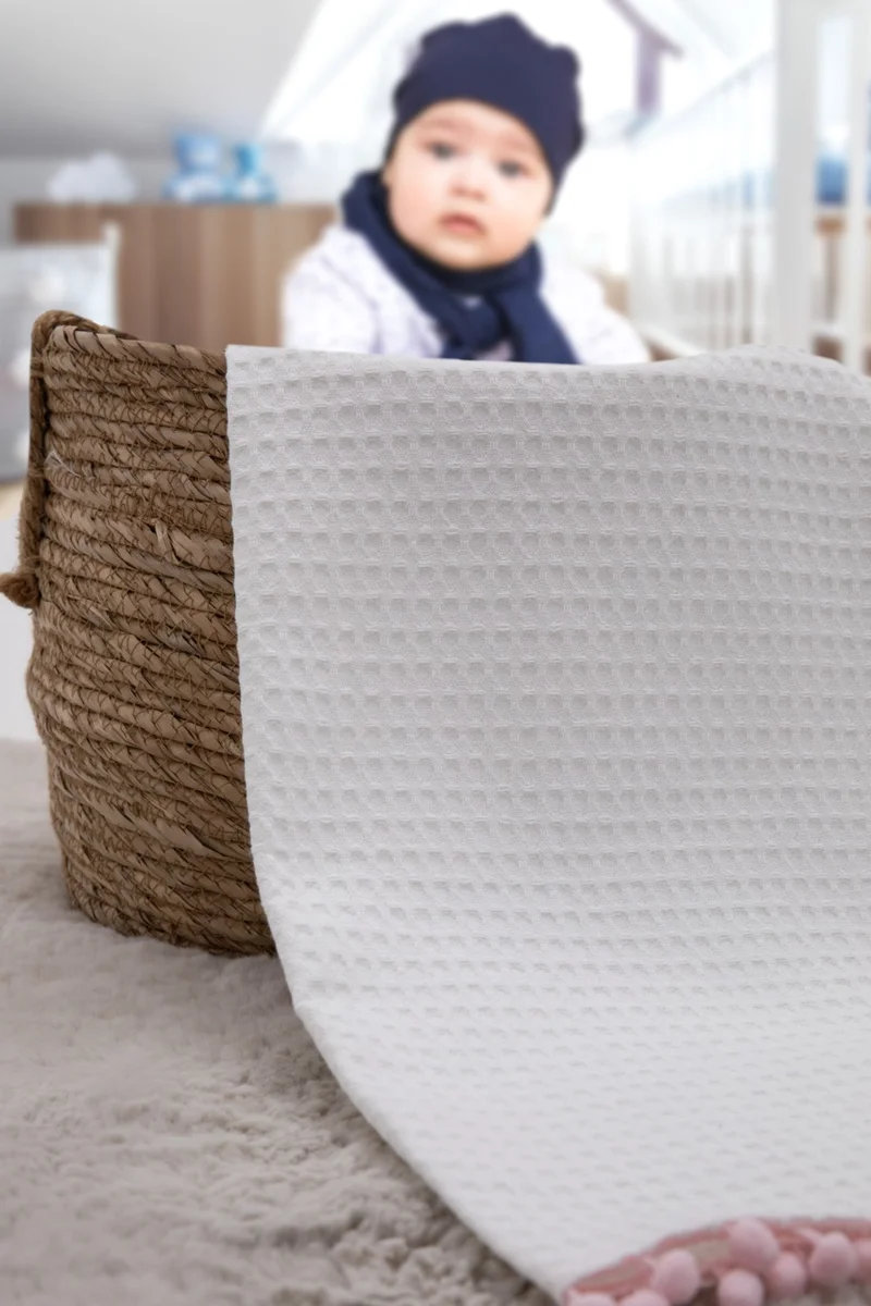 فافورا 100% Cotton Macaron Baby Blanket - Pink
