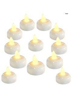 Vergali Floating Candles, 12Pcs Waterproof Flameless Floating Tealights, LED Flameless Tealight Candles, LED Lamp Decoration for Bathroom, Restaurant, Table,Wedding, Party, Festival,Celebration (Warm White)  - Image 1