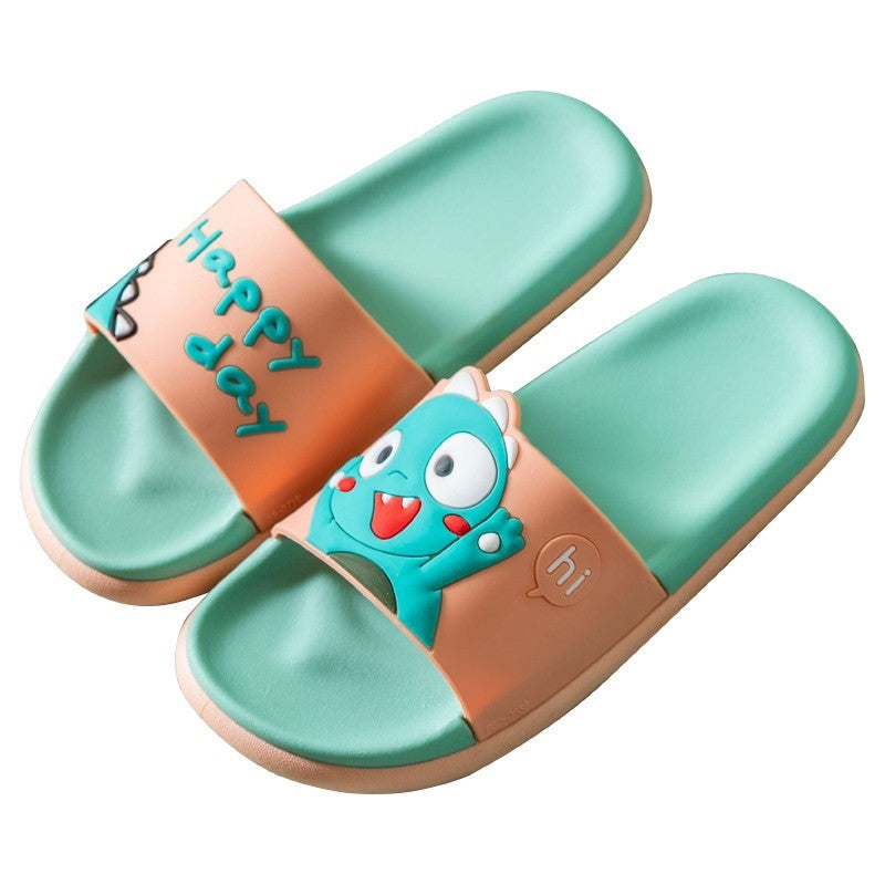 2024 New Dinosaur Pattern Anti-Slip PVC Slippers - Thick Sole Hollow-Out Slides for Home Bathroom Men Women - Image 5