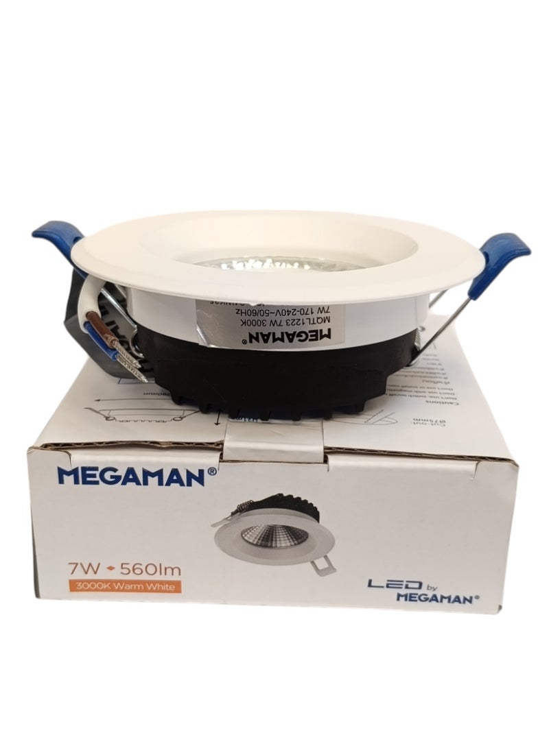 ميجامان Megaman Recessed 7W LED Downlight - Warm White(3000K) - Image 1