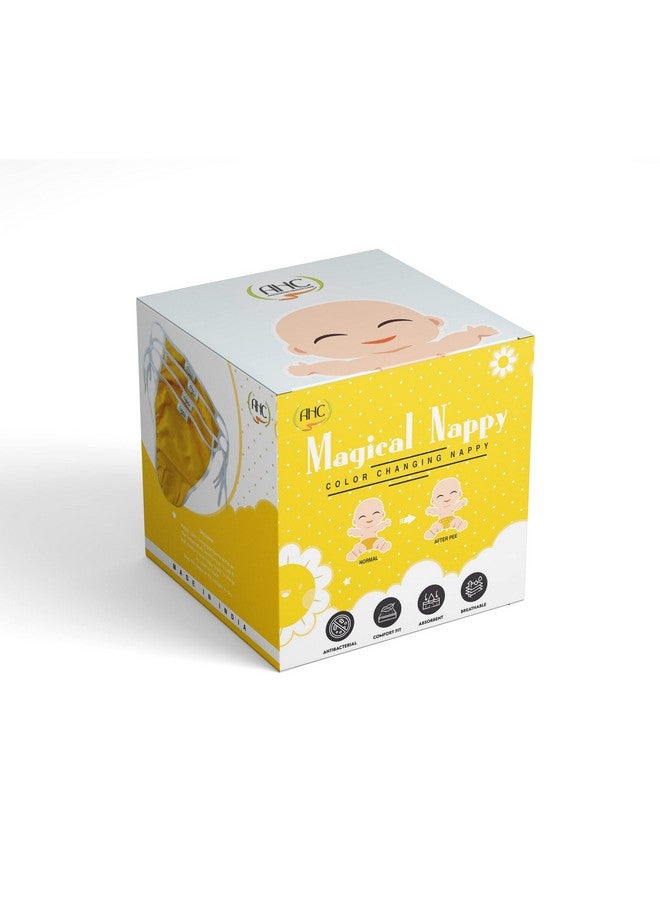 AHC Magic Nappy | Colour Changing Nappy| Freesize 0-12 Months | Cloth Diaper/Nappy/Langot | Nappy Changes Its Colour When Baby Pee | Ultra Soft | Pack Of 5 | Duck Design | Limited Edition - Image 1