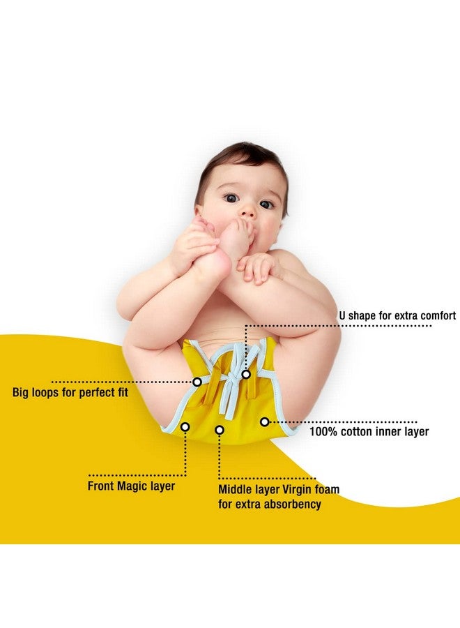 AHC Magic Nappy | Colour Changing Nappy| Freesize 0-12 Months | Cloth Diaper/Nappy/Langot | Nappy Changes Its Colour When Baby Pee | Ultra Soft | Pack Of 5 | Duck Design | Limited Edition - Image 3