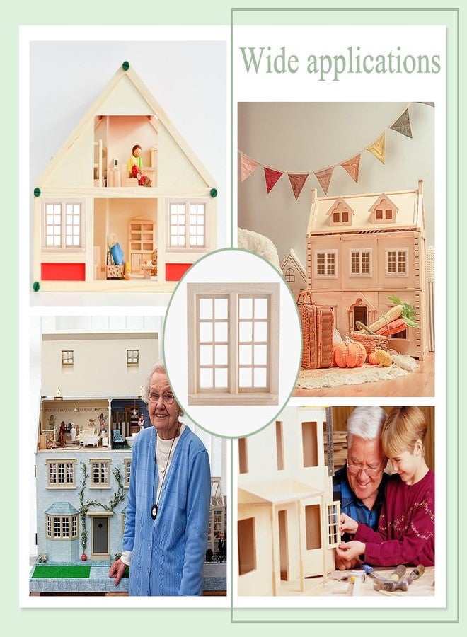 FREEBLOSS 2pcs Wooden Dollhouse Windows Miniature Furniture Set Dollhouse Building Supplies Doll House Furniture and Accessories Set Model Decoration - Image 5