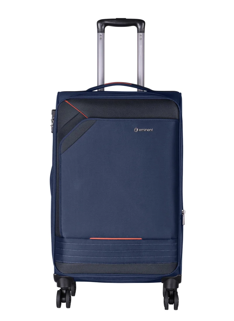 eminent Expandable Luggage Trolley Bag Soft Suitcase for Unisex Travel Polyester Shell Lightweight with TSA lock Double Spinner Wheels E777SZ Large Checked 28 Inch Navy Blue