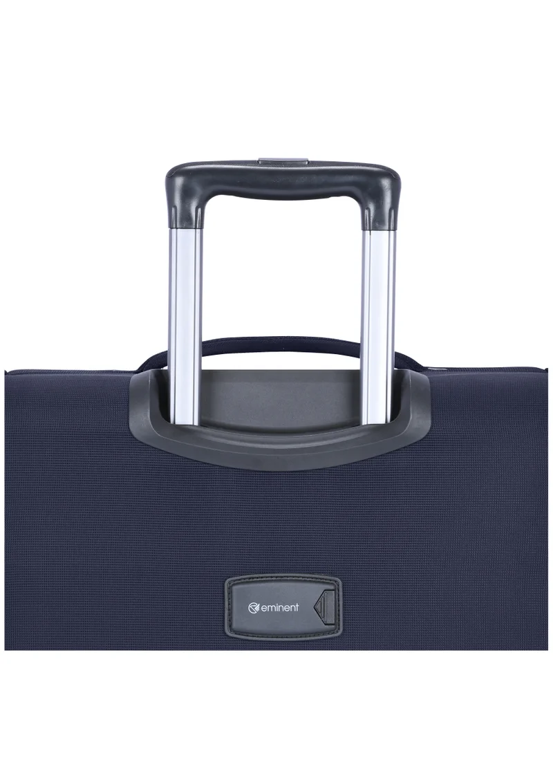 eminent Expandable Luggage Trolley Bag Soft Suitcase for Unisex Travel Polyester Shell Lightweight with TSA lock Double Spinner Wheels E777SZ Large Checked 28 Inch Navy Blue