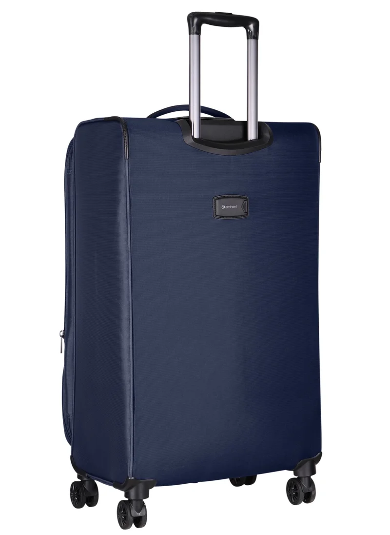 eminent Expandable Luggage Trolley Bag Soft Suitcase for Unisex Travel Polyester Shell Lightweight with TSA lock Double Spinner Wheels E777SZ Large Checked 28 Inch Navy Blue