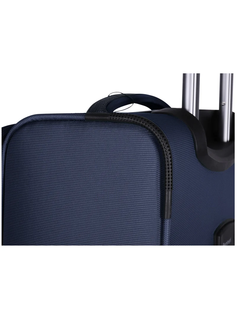 eminent Expandable Luggage Trolley Bag Soft Suitcase for Unisex Travel Polyester Shell Lightweight with TSA lock Double Spinner Wheels E777SZ Large Checked 28 Inch Navy Blue