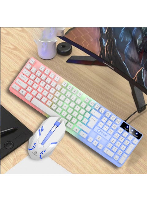 Boston Floating RGB Backlit USB Keyboard Mouse ComboLimei GTX350 set White Limei GTX350 set White