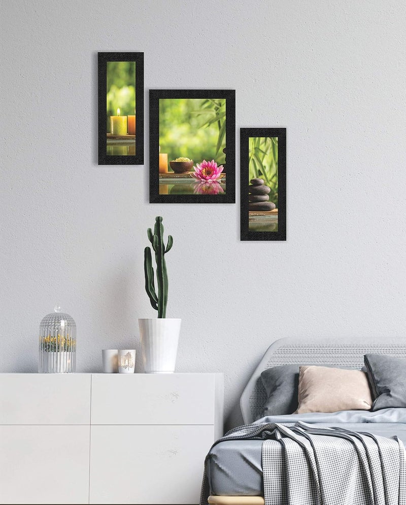 SAF SAF paintings Synthetic Landscapes Framed Painting, Lotus, 22.5 x 13.5 inch-Multicolour SANFSA9187  - Image 2