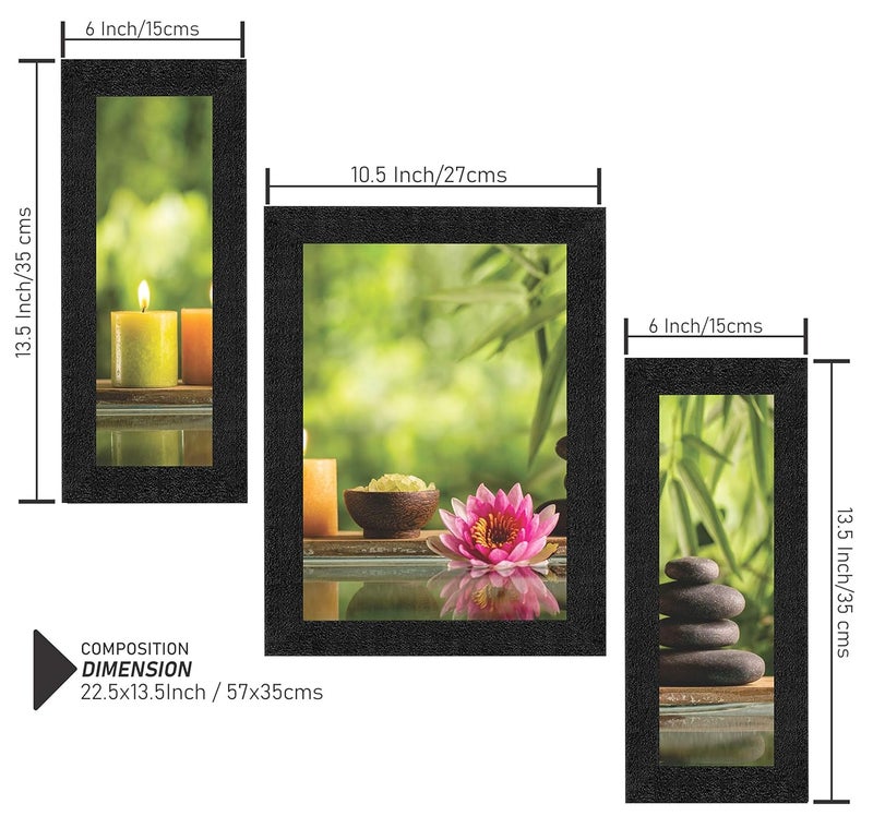 SAF SAF paintings Synthetic Landscapes Framed Painting, Lotus, 22.5 x 13.5 inch-Multicolour SANFSA9187  - Image 3