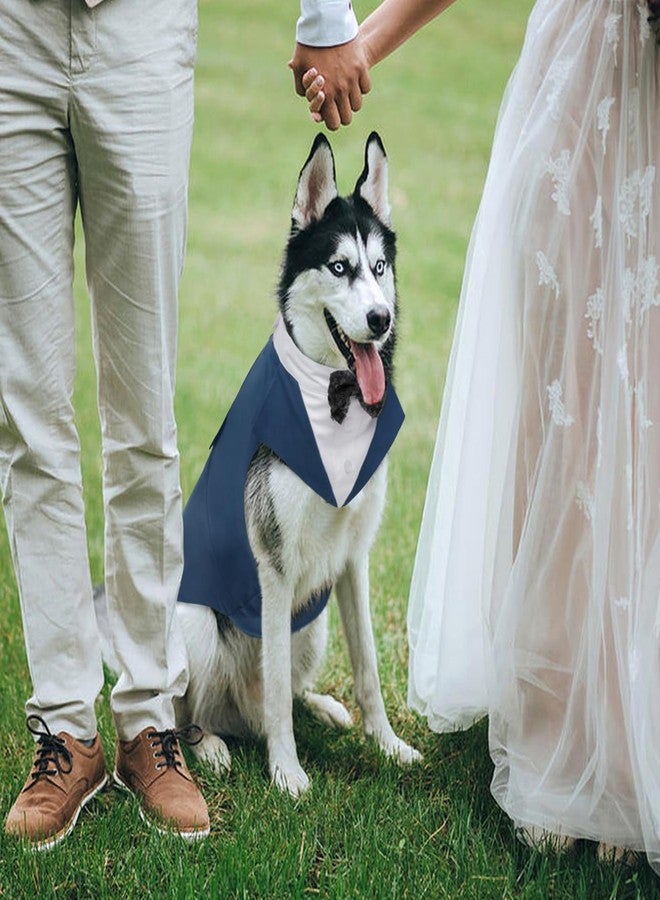 Kuoser Dog Tuxedo Dog Suit and Bandana Set, Dogs Tuxedo Wedding Party Suit, Doggy Prince Bow Tie Shirt Formal Pet Wedding Attire for Large Medium and Small Dogs Golden Retriever Samo Bulldogs - Image 5