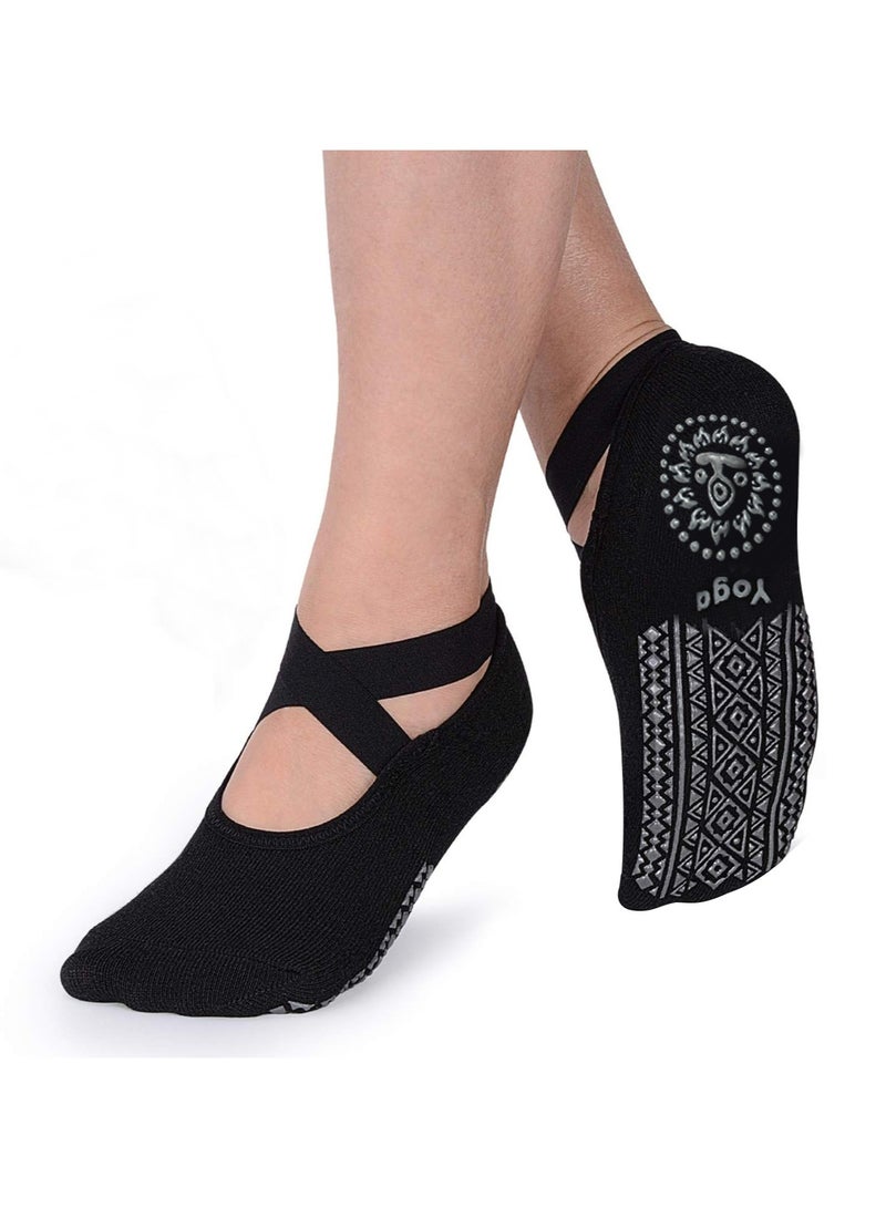 Fanski Fanski Yoga Socks for Women Non-Slip Grips And Straps, Ideal For Pilates, Pure Barre, Ballet, Dance, Barefoot Workout - Image 1