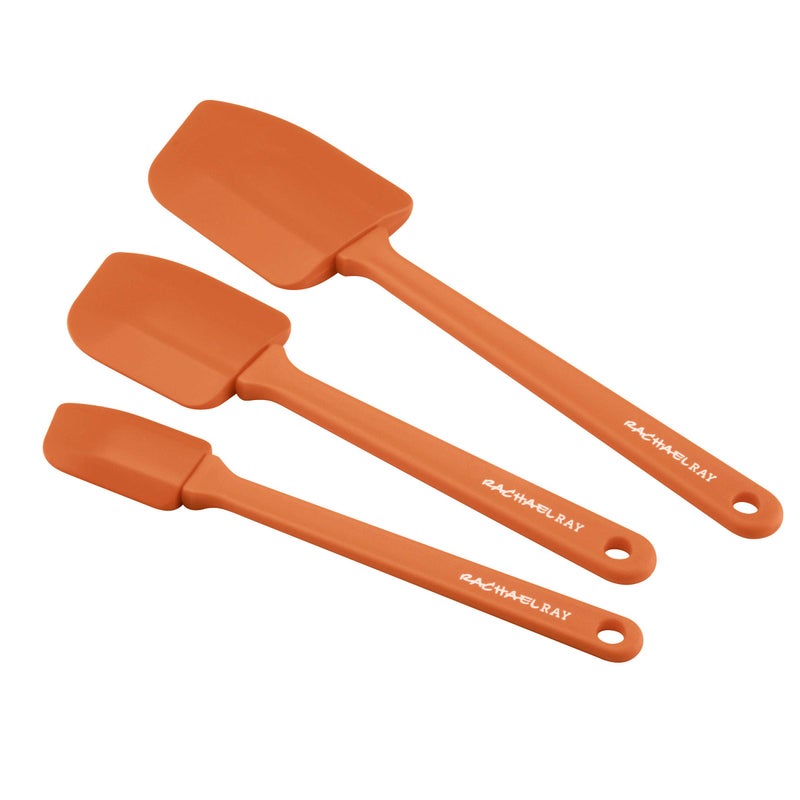 Rachael Ray 3-Piece Spatula Utensil Set, Orange - Image 1