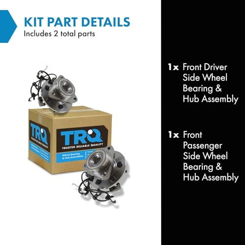 TRQ مجموعة تجميع محامل العجلات الأمامية TRQ متوافقة مع دودج داكوتا 1997-2004 ودورانجو 1998-2003 - Image 2