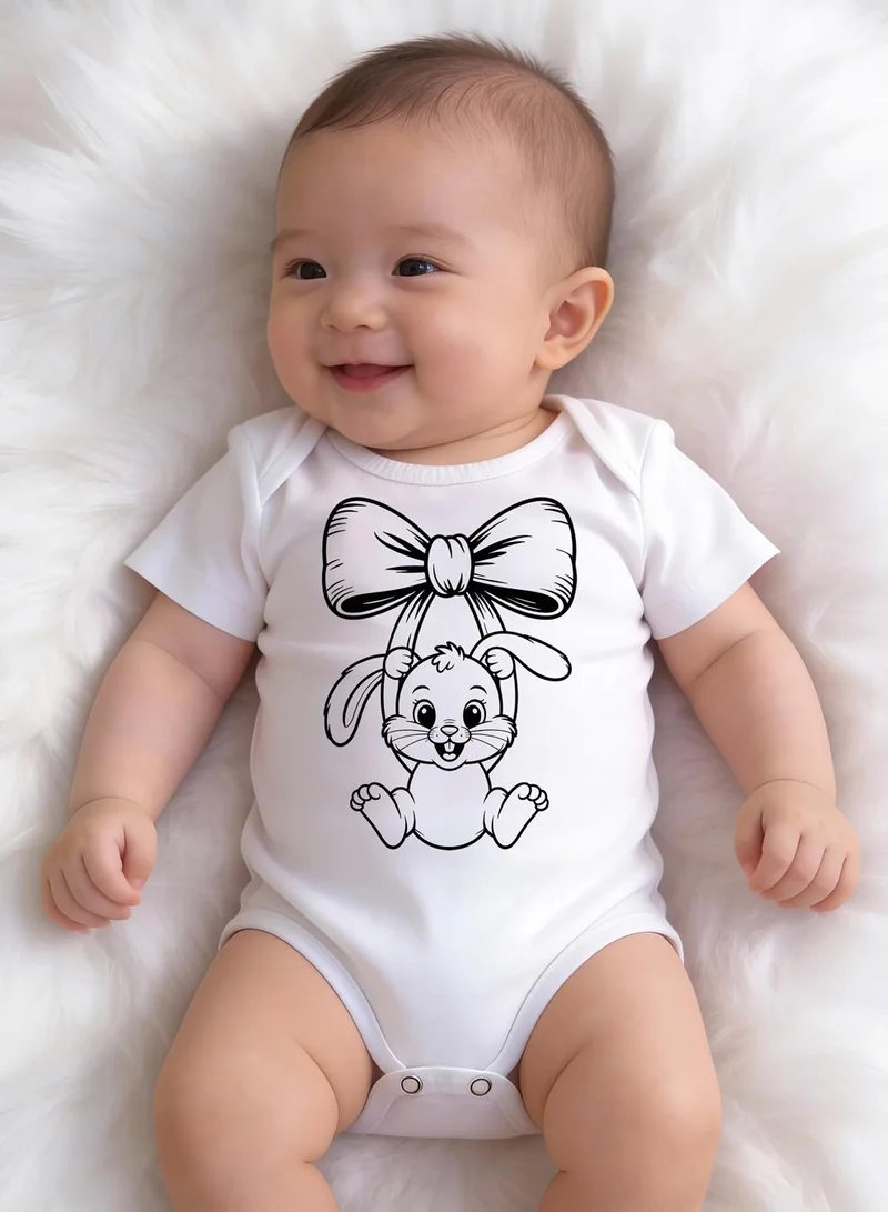 فنكار بودي أطفال أبيض بطبعة أرنب من Funkaar