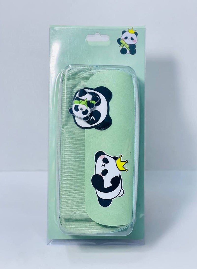 Pencil case made of fabric with a leather face, 1 zipper - Image 2